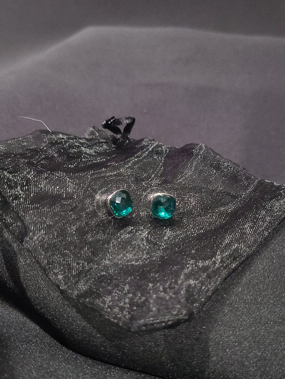 Swarovski Emerald Faceted Crystal Stud Earrings